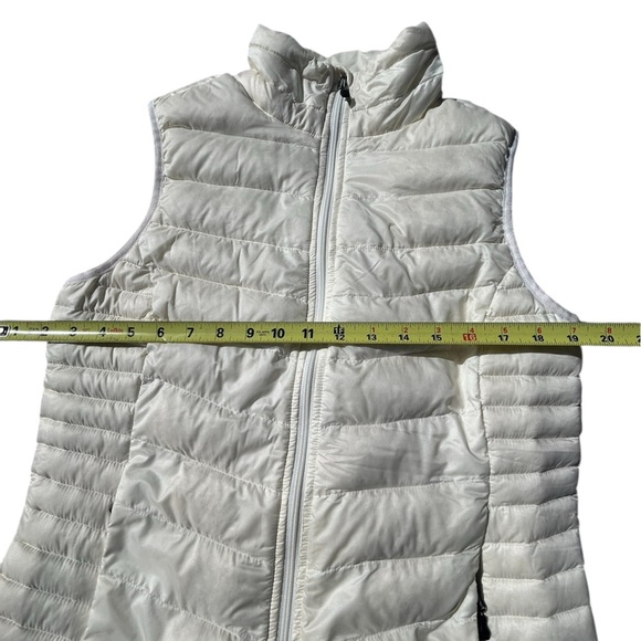 Eastern Mountain Sports White Goose Down Full Zip Puffer Vest + Drawstring, M - Picture 7 of 9